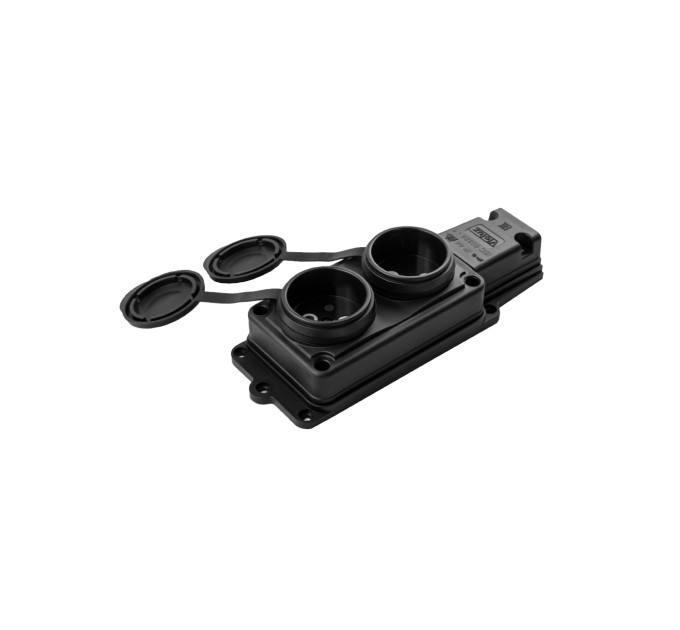 Колодка Violux каучук настінна 2-на без заземлення з кришкою IP44 ( 930700 )