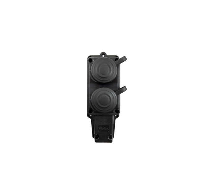 Колодка Violux каучук настінна 2-на без заземлення з кришкою IP44 ( 930700 )
