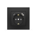 Розетка EL-BI VEGA чорний мат 1-на з заземленням + 2USB (Type C+A) ( 510-014800-334 )
