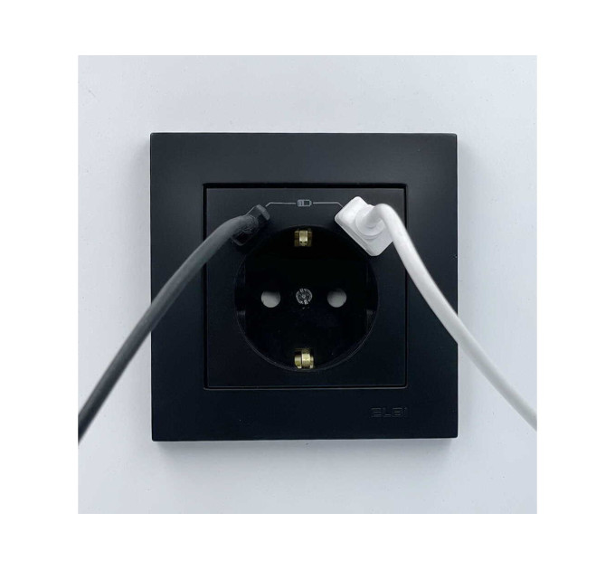 Розетка EL-BI VEGA чорний мат 1-на з заземленням + 2USB (Type C+A) ( 510-014800-334 )