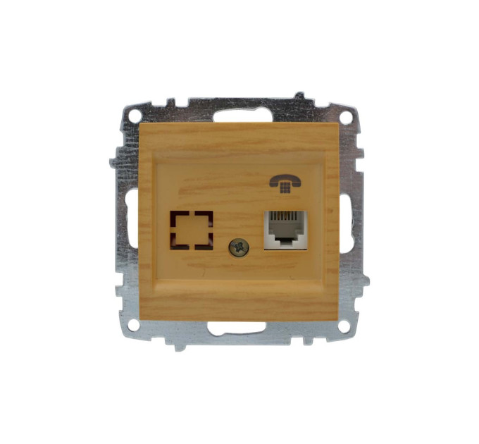 Розетка ELBI ZENA Woodline клен 1-на телефонна без рамки ( 609-012700-221 )