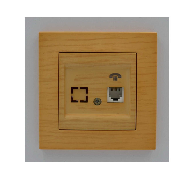 Розетка ELBI ZENA Woodline клен 1-на телефонна без рамки ( 609-012700-221 )