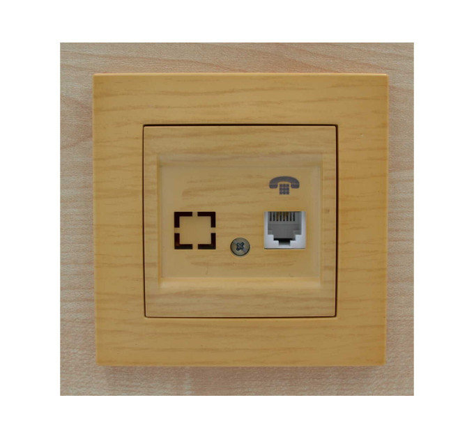 Розетка ELBI ZENA Woodline клен 1-на телефонна без рамки ( 609-012700-221 )