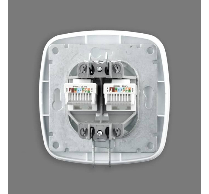Розетка подвійна комп’ютерна біла ELA HOROZ ELECTRIC 112-007-0017-010