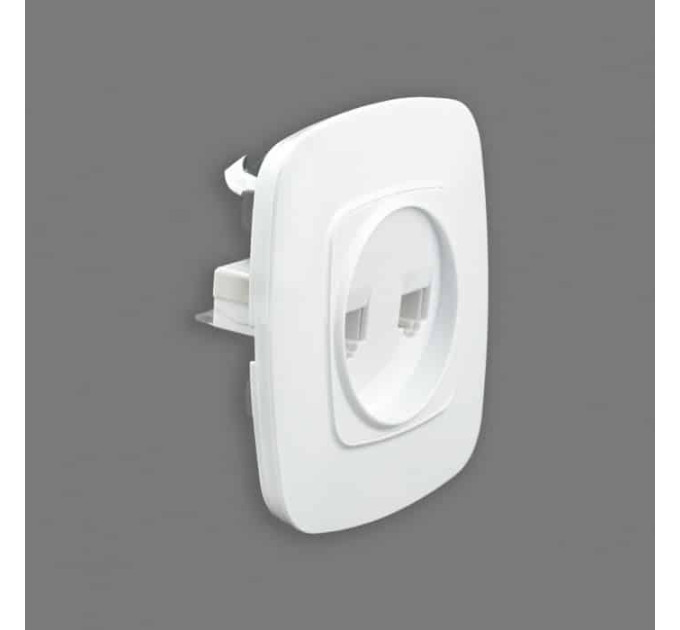 Розетка подвійна комп’ютерна біла ELA HOROZ ELECTRIC 112-007-0017-010