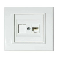 Розетка комп’ютерна (CAT6) біла MINA OVIVO 401-010300-229