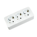 Розетка потрійна з заземленням біла POWER MAX-3E HOROZ ELECTRIC 104-008-0002-010