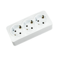 Розетка потрійна з заземленням біла POWER MAX-3E HOROZ ELECTRIC 104-008-0002-010