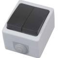 Вимикач накладний двоклавішний ATOM HOROZ ELECTRIC 112-100-0006-010