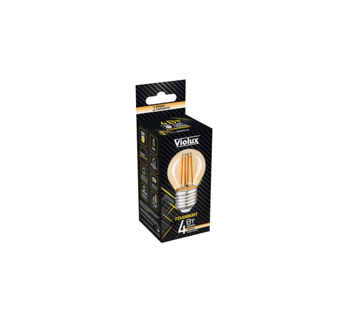 Лампа LED FILAMENT G45 4W E27 2200K (бронза) VIOLUX ( 832042 )