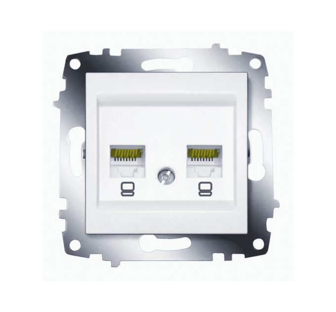 Розетка EL-BI ZENA біла комп'ютерна CAT6 RJ45 2-на без рамки ( 609-010200-248 )