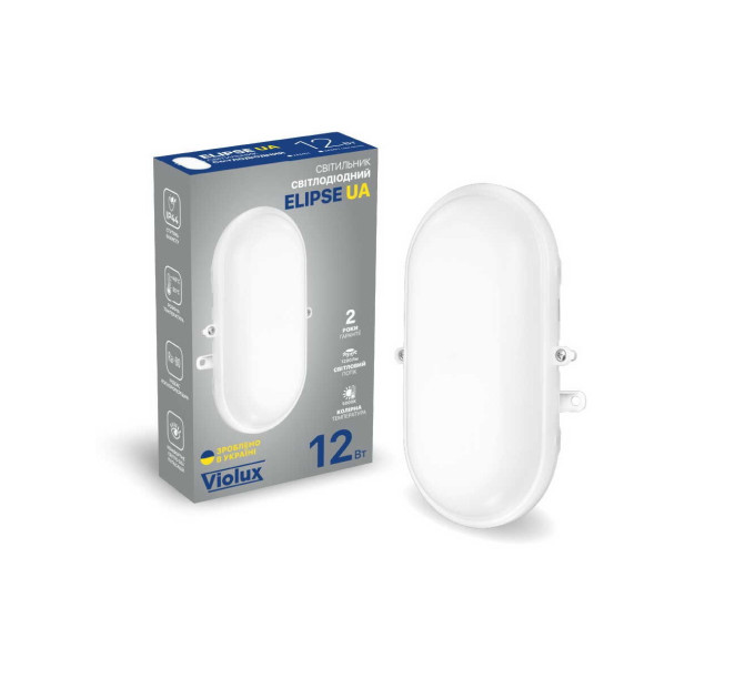 Світильник LED Violux ДББ ELIPSE UA 12W 6000K IP44 картон ( 253401 )