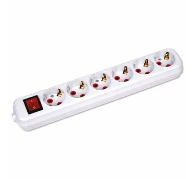 Колодка 6 гнізда з заземленням і вимикачем HOROZ ELECTRIC 200-600-602