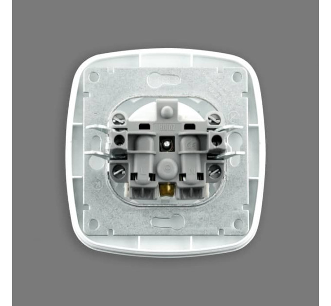 Розетка одинарна з заземленням біла ELA HOROZ ELECTRIC 112-007-0006-010