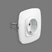 Розетка одинарна з заземленням біла ELA HOROZ ELECTRIC 112-007-0006-010
