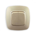 Вимикач 2-клавішний золото ELA HOROZ ELECTRIC 112-007-0002-030