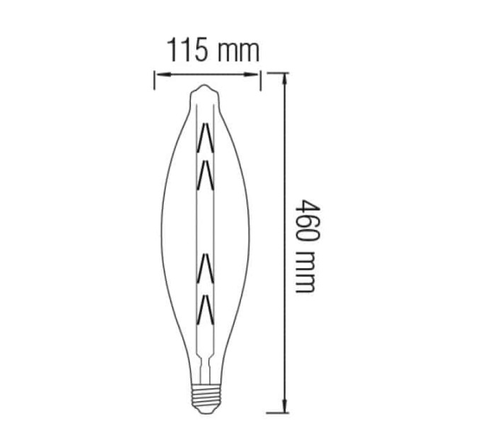 Світлодіодна лампа Filament ELLIPTIC-XL 8W Е27 Янтар HOROZ ELECTRIC 001-054-0008-110