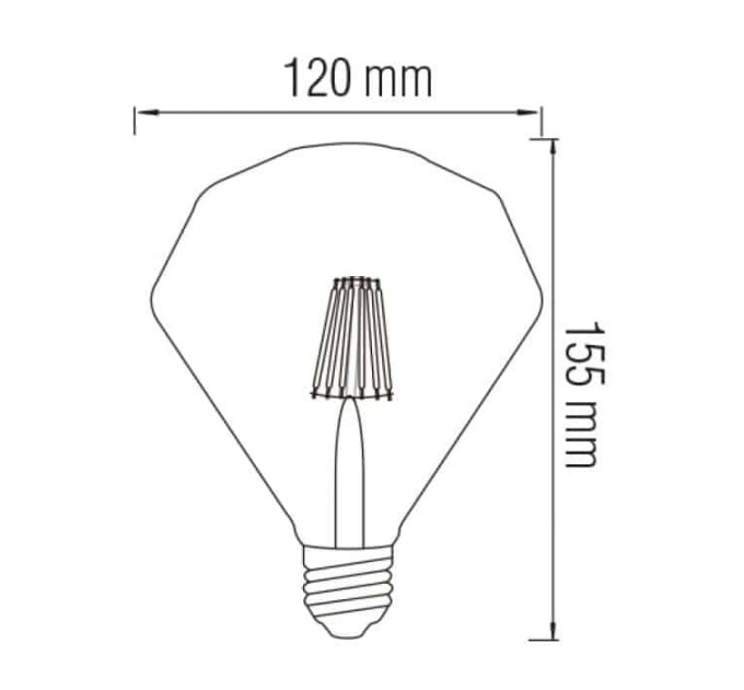 Світлодіодна лампа Filament RUSTIC DIAMOND-6 6W E27 2200К HOROZ ELECTRIC 001-034-0006-010