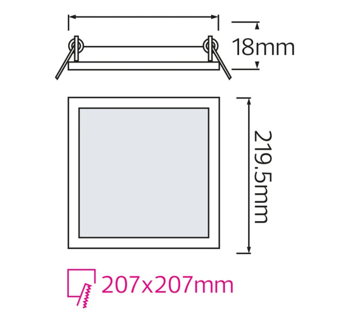 Світлодіодний світильник врізний Slim/Sq-18 18W 4200К HOROZ ELECTRIC 056-005-0018-030