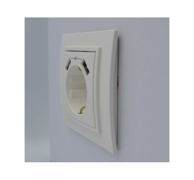 Розетка ZENA ELBI біла 1-на з заземленням + 2USB без рамки ( 609-010200-317 )