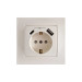 Розетка ZENA ELBI біла 1-на з заземленням + 2USB ( Type C+A ) без рамки ( 609-010200-334 )