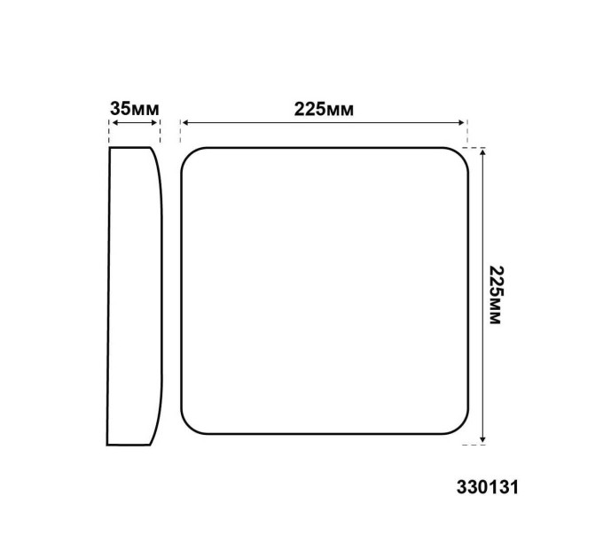 Світильник LED Violux ДББ RODOS квадрат 24W 5000K IP20 чорний ( 330151 )