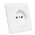 Розетка одинарна без заземлення біла TINA HOROZ ELECTRIC 112-005-0008-010