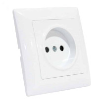 Розетка одинарна без заземлення біла TINA HOROZ ELECTRIC 112-005-0008-010