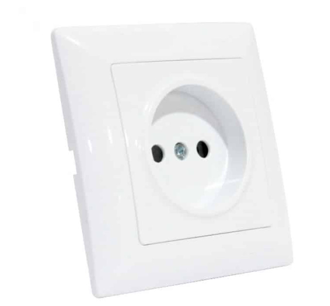 Розетка одинарна без заземлення біла TINA HOROZ ELECTRIC 112-005-0008-010