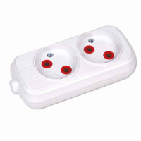 Колодка 2 гнізда HOROZ ELECTRIC 200-200-203