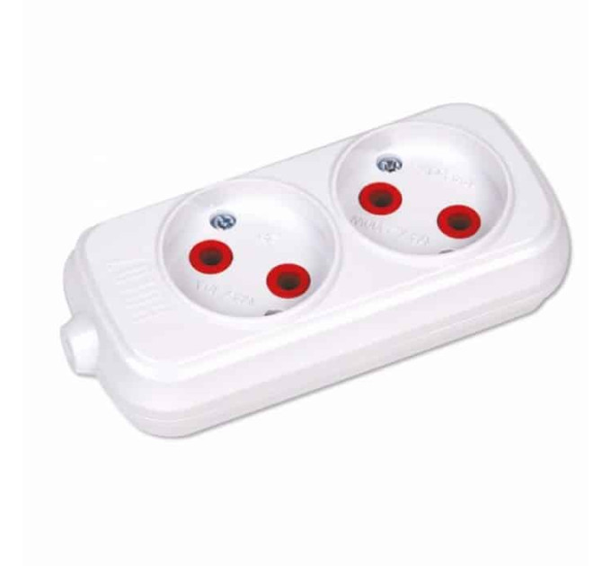Колодка 2 гнізда HOROZ ELECTRIC 200-200-203