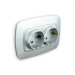 Розетка подвійна з заземленням срібло ELA HOROZ ELECTRIC 112-007-0008-020