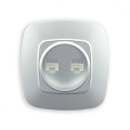 Розетка подвійна комп’ютерна срібло ELA HOROZ ELECTRIC 112-007-0017-020