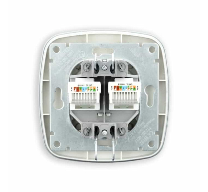Розетка подвійна комп’ютерна срібло ELA HOROZ ELECTRIC 112-007-0017-020