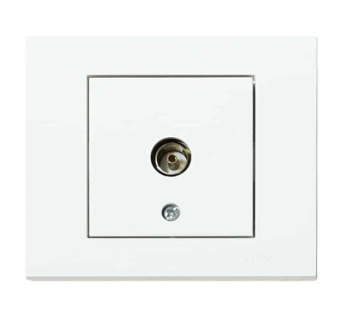 Розетка ТВ прохідна біла GRANO OVIVO 400-010300-224