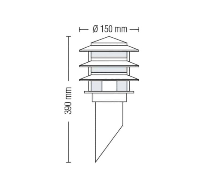 Світильник садово-парковий KAYIN-1 Е27 HOROZ ELECTRIC 075-003-0001-010