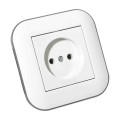Розетка одинарна без заземлення LOFT білий+сірий OVIVO 404-010303-215