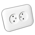 Розетка подвійна без заземлення LOFT білий+сірий OVIVO 404-010303-908