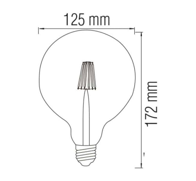 Світлодіодна лампа FILAMENT RUSTIC GLOBE-6 6W E27 2200К HOROZ ELECTRIC 001-030-0006-010