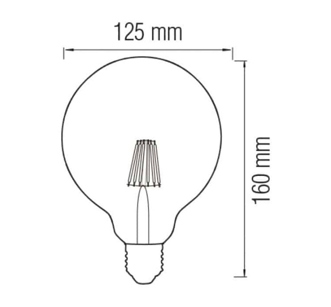 Світлодіодна лампа Filament RUSTIC MERIDIAN-6 6W E27 HOROZ ELECTRIC 001-037-0006-010