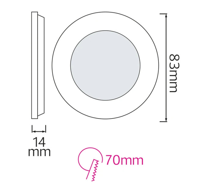 Світлодіодний світильник врізний Slim-3 3W 4200К HOROZ ELECTRIC 056-003-0003-030