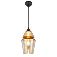 Світильник підвісний SPARK-2 янтарний+мідь HOROZ ELECTRIC 021-016-0002-020