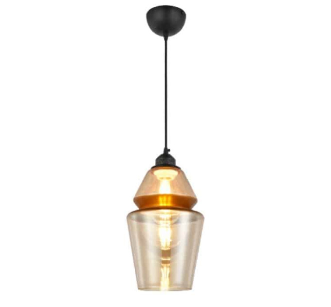 Світильник підвісний SPARK-2 янтарний+мідь HOROZ ELECTRIC 021-016-0002-020