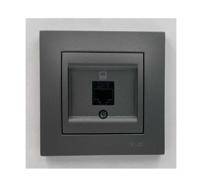Розетка EL-BI VEGA антрацит матовий комп'ютерна 1-на CAT6 RJ45 ( 510-016700-247 )