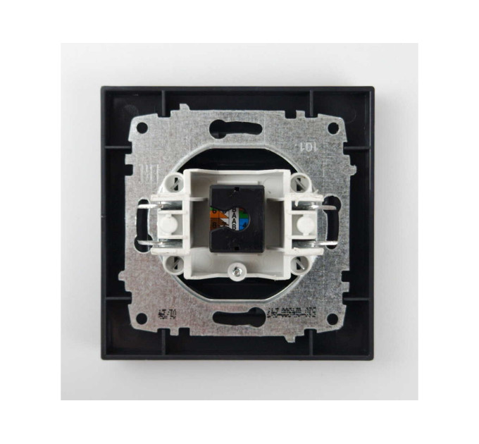 Розетка EL-BI VEGA чорна мат комп'ютерна 1-на CAT6 RJ45 ( 510-014800-247 )