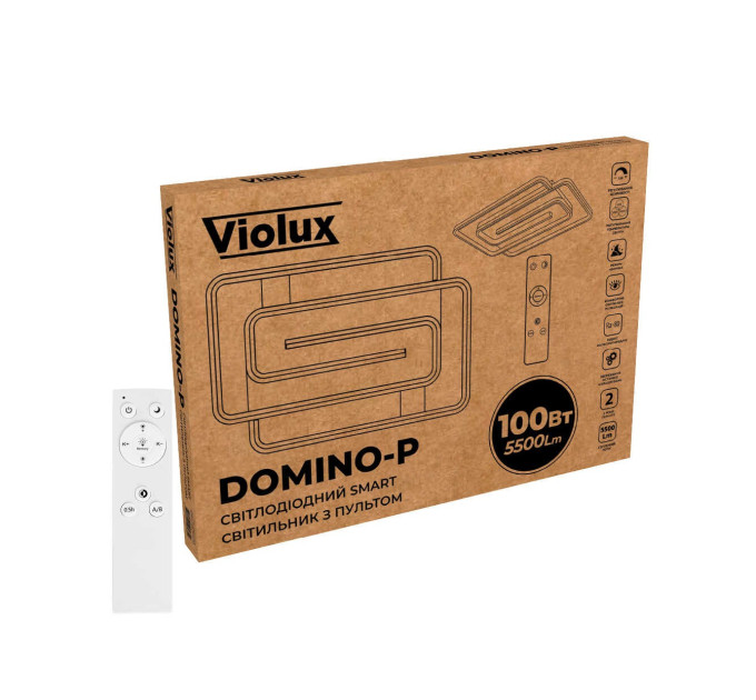 Світильник LED smart DOMINO-P+пульт прямокутник 100W 3000-5000K IP20 ( 220575 )