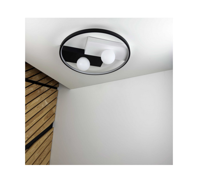 Світильник LED smart PICASSO-R+пульт 80W 3000-5000K IP20 круг біло-чорний Violux ( 220615 )