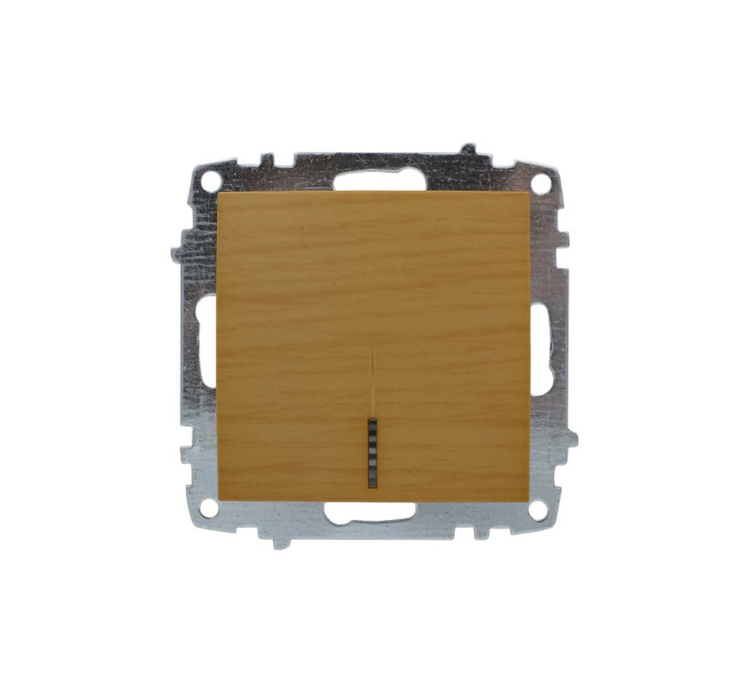 Вимикач ELBI ZENA Woodline клен 1кл з підсвіткою без рамки ( 609-012700-201 )
