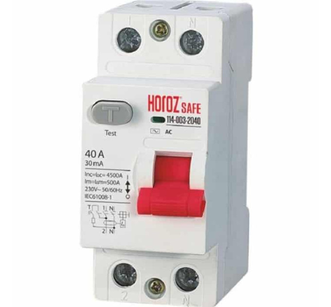 ПЗВ SAFE 40А 2P HOROZ ELECTRIC 114-003-2040-010