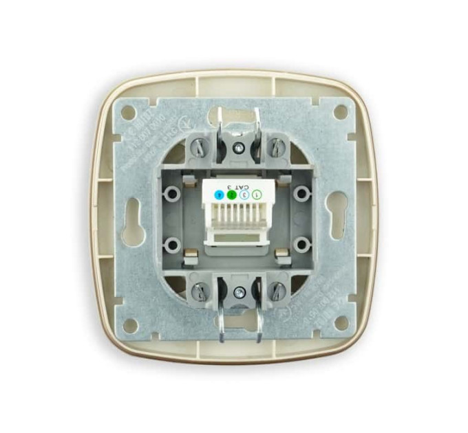 Розетка телефонна чорний-золото ELA HOROZ ELECTRIC 112-007-0010-040
